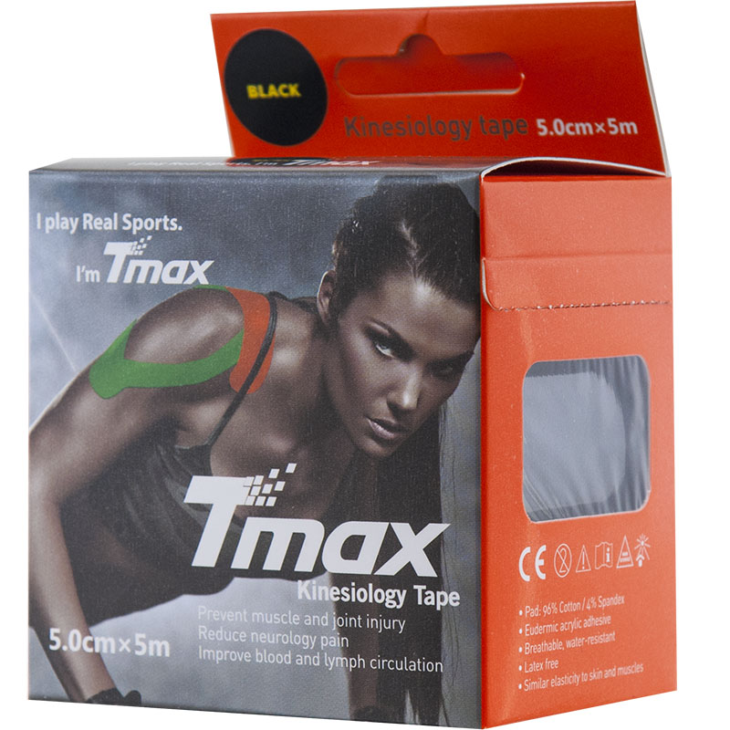 Тейп кинезиологический TMAX Extra Sticky, Цвет Черный