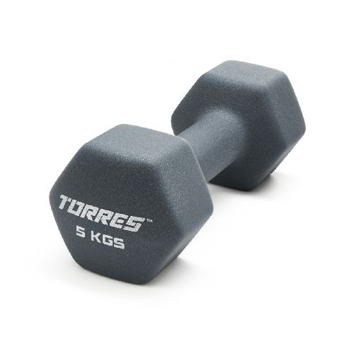 Гантель металлическая TORRES в неопреновой оболочке, Вес 5 кг