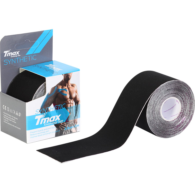 Тейп кинезиологический TMAX Synthetic, размер 5 см x 5 м, Цвет Черный