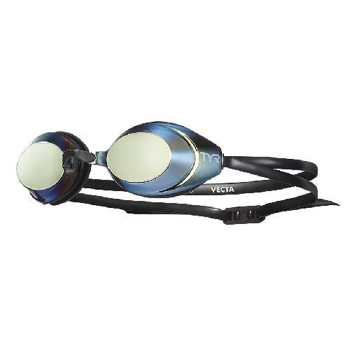 Очки для плавания TYR Vecta Racing Mirrored, зеркальные линзы, FINA Approved, Цвет очков/линз Черный/Зеркальный