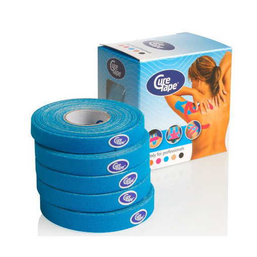 Тейп кинезиологический CURETAPE Blue, размер 1 см x 5 м, 5 шт в упаковке, голубой, Цвет Голубой