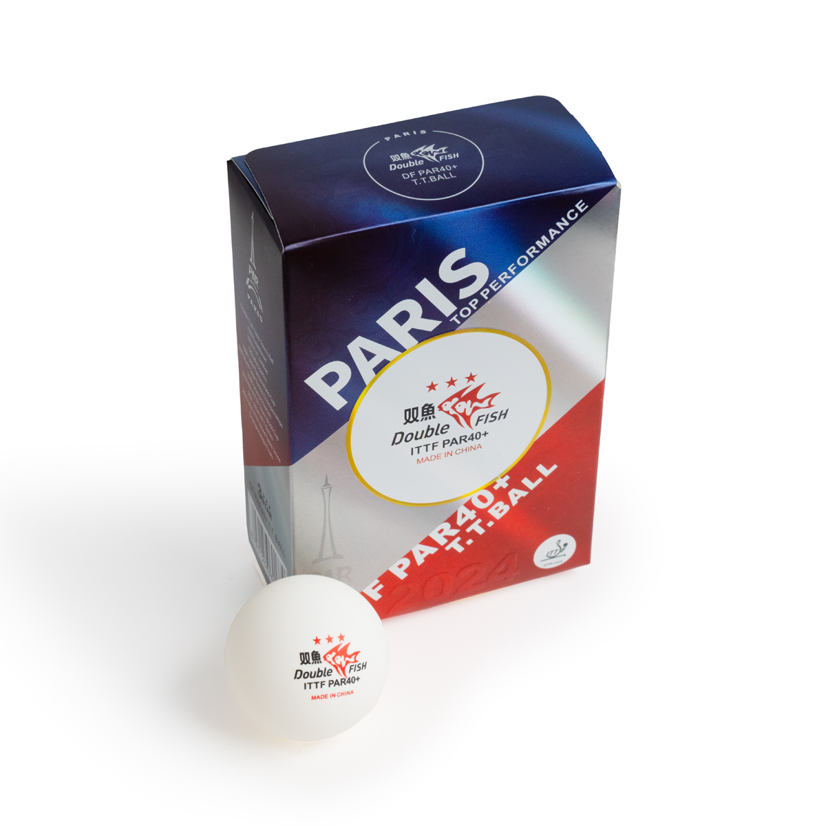 Мяч для настольного тенниса DOUBLE FISH PARIS 2024 Olympic Games 3***, профессиональный, ITTF Approved, 6шт.