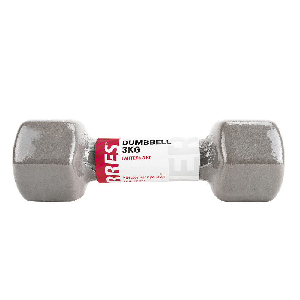 Гантель металлическая TORRES в неопреновой оболочке, Вес 3 кг