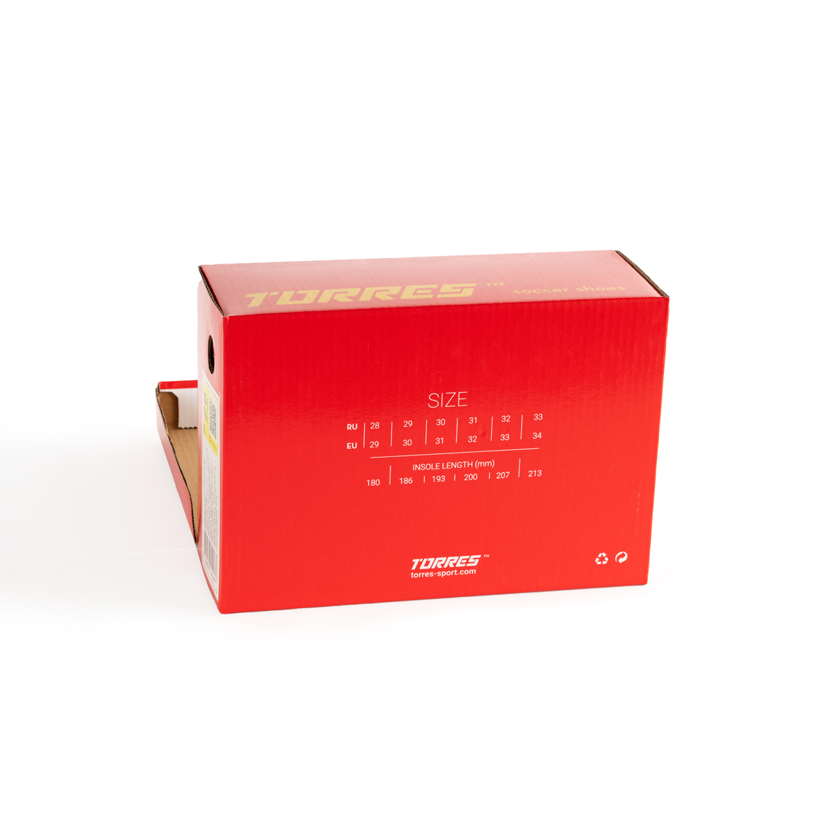 Бутсы зальные детские TORRES FLEX KID, Размер 28, Цвет Красный/Белый