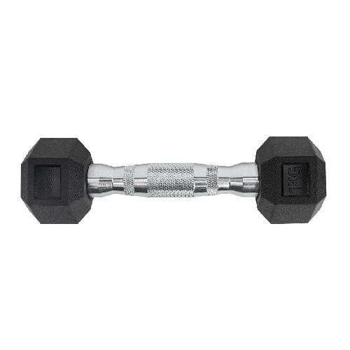 Гантель металлическая TORRES в резиновой оболочке, Вес 1 кг