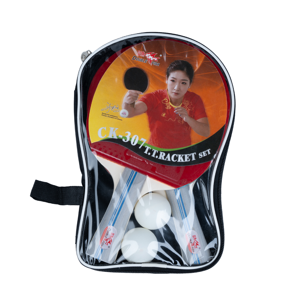 Набор для настольного тенниса Double Fish CK-307, 2 ракетки и 2 мяча с сумкой-чехлом