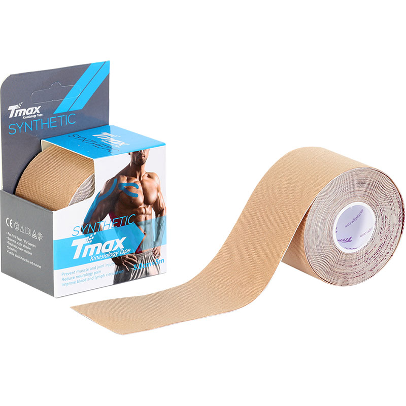 Тейп кинезиологический TMAX Synthetic, размер 5 см x 5 м, Цвет Телесный