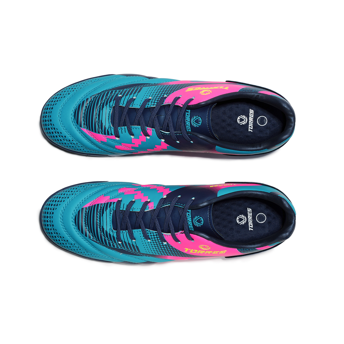 Бутсы зальные TORRES TIEMPO-J, Размер 34, Цвет Бирюзовый/Розовый