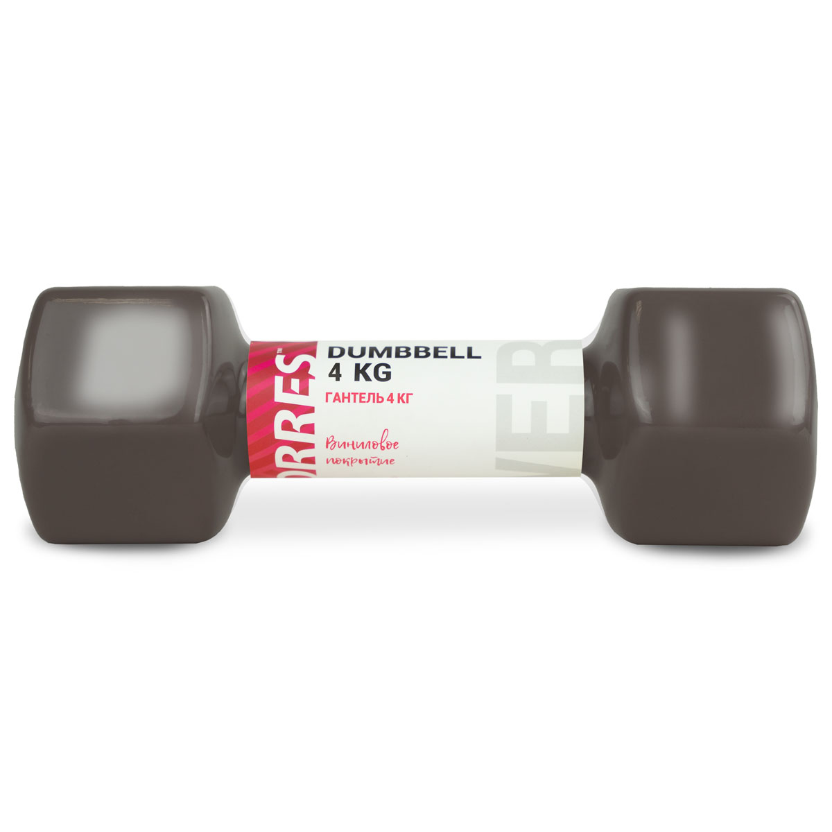Гантель металлическая TORRES в виниловой оболочке, Вес 4 кг