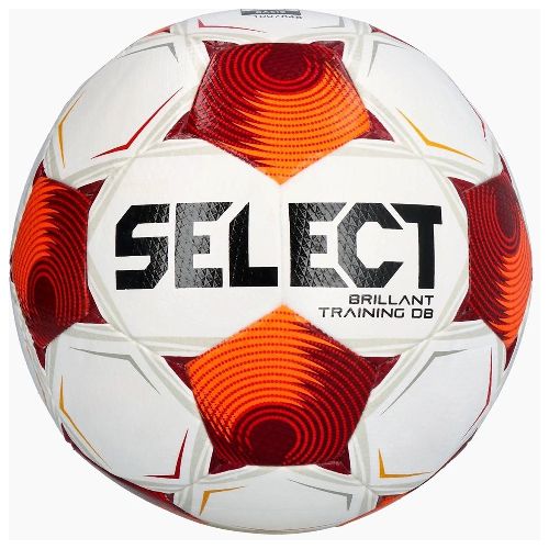 Мяч футбольный SELECT Brillant Training DB V25, FIFA Basic, Размер 5, Цвет Белый/Красный/Оранжевый