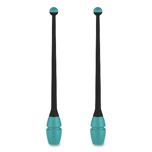 Булавы для художественной гимнастики INDIGO IN017, Размер 36 см, Цвет Черно-бирюзовый