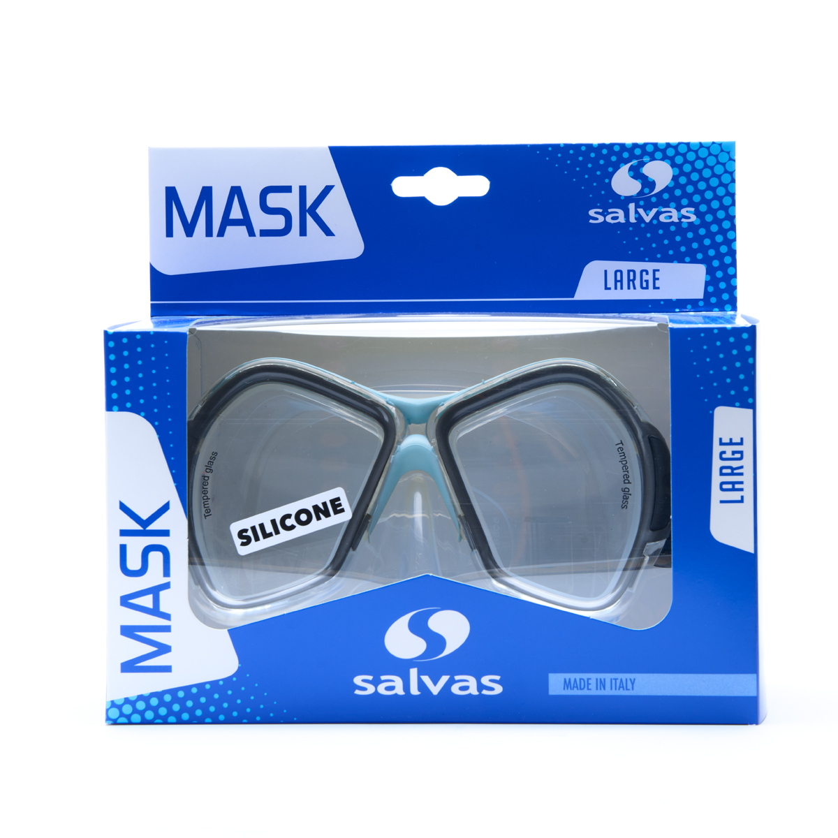 Маска для плавания SALVAS Phoenix Mask, профессиональная, размер взрослый, Цвет Голубой