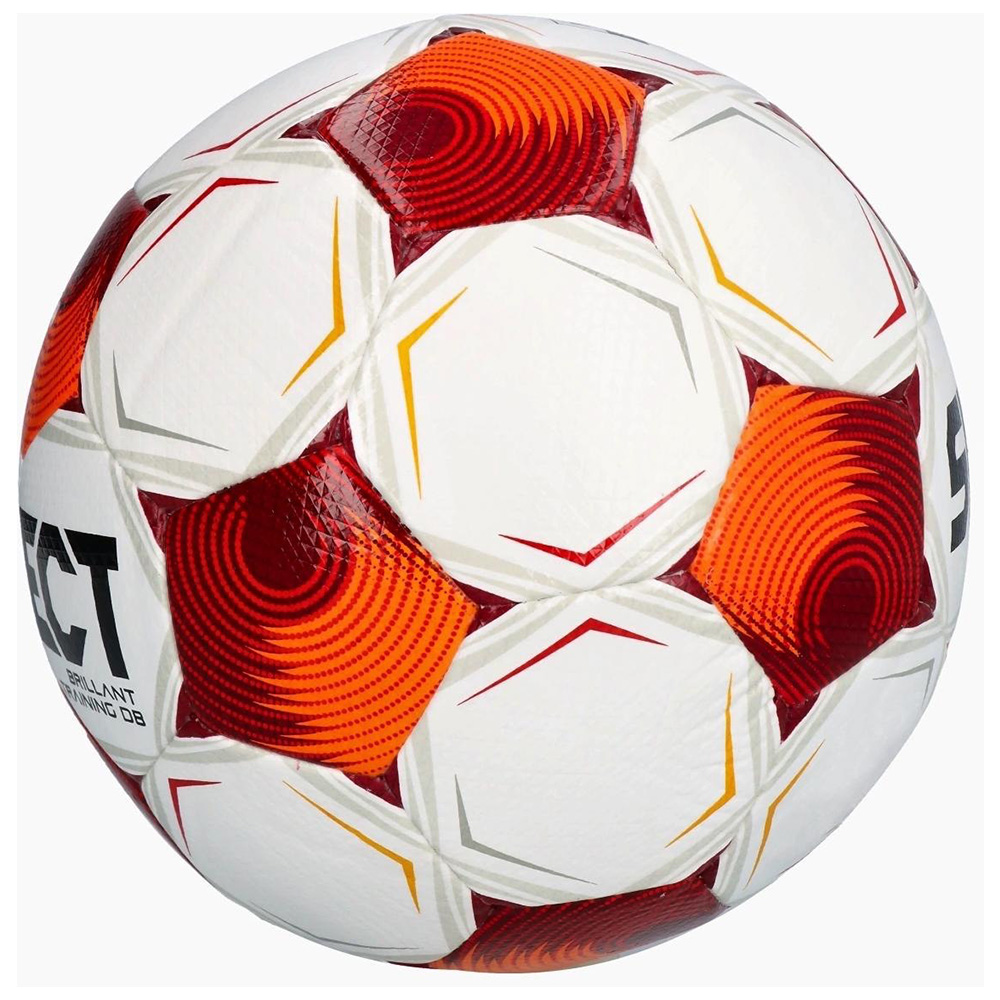 Мяч футбольный SELECT Brillant Training DB V25, FIFA Basic, Размер 5, Цвет Белый/Красный/Оранжевый