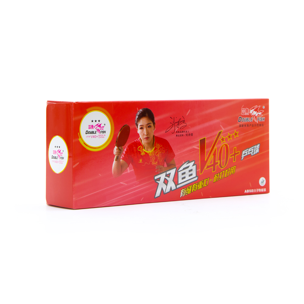 Мяч для настольного тенниса DOUBLE FISH 3*** , профессиональный. ITTF Approved, 10шт.
