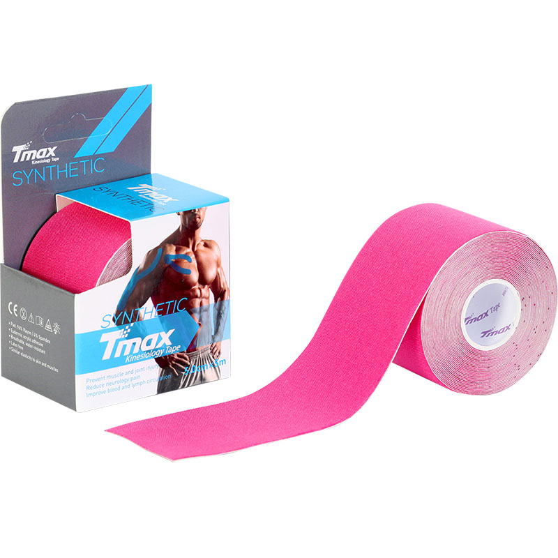 Тейп кинезиологический TMAX Synthetic, размер 5 см x 5 м, Цвет Розовый