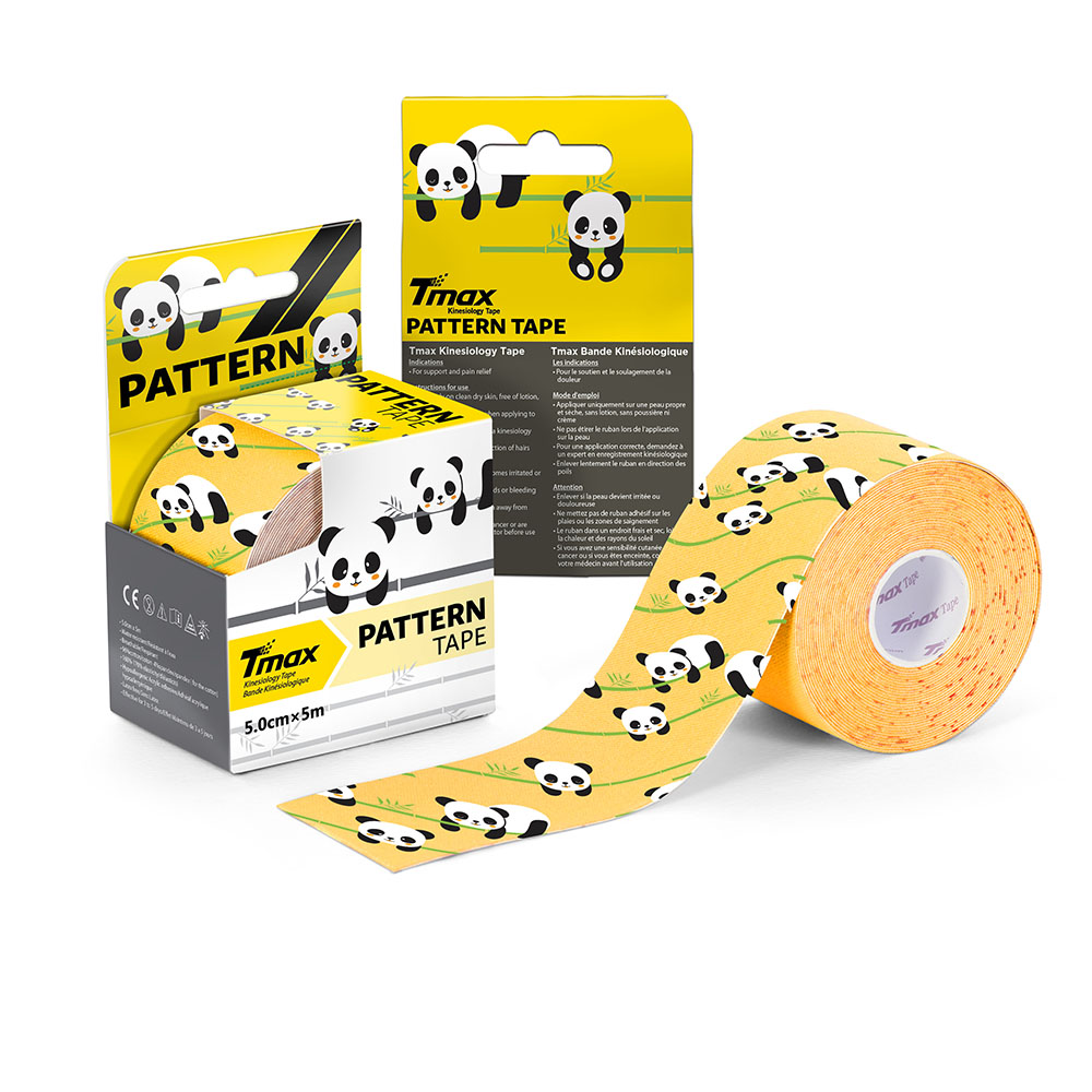 Тейп кинезиологический TMAX Pattern, размер 5 см x 5 м, Цвет Желтый