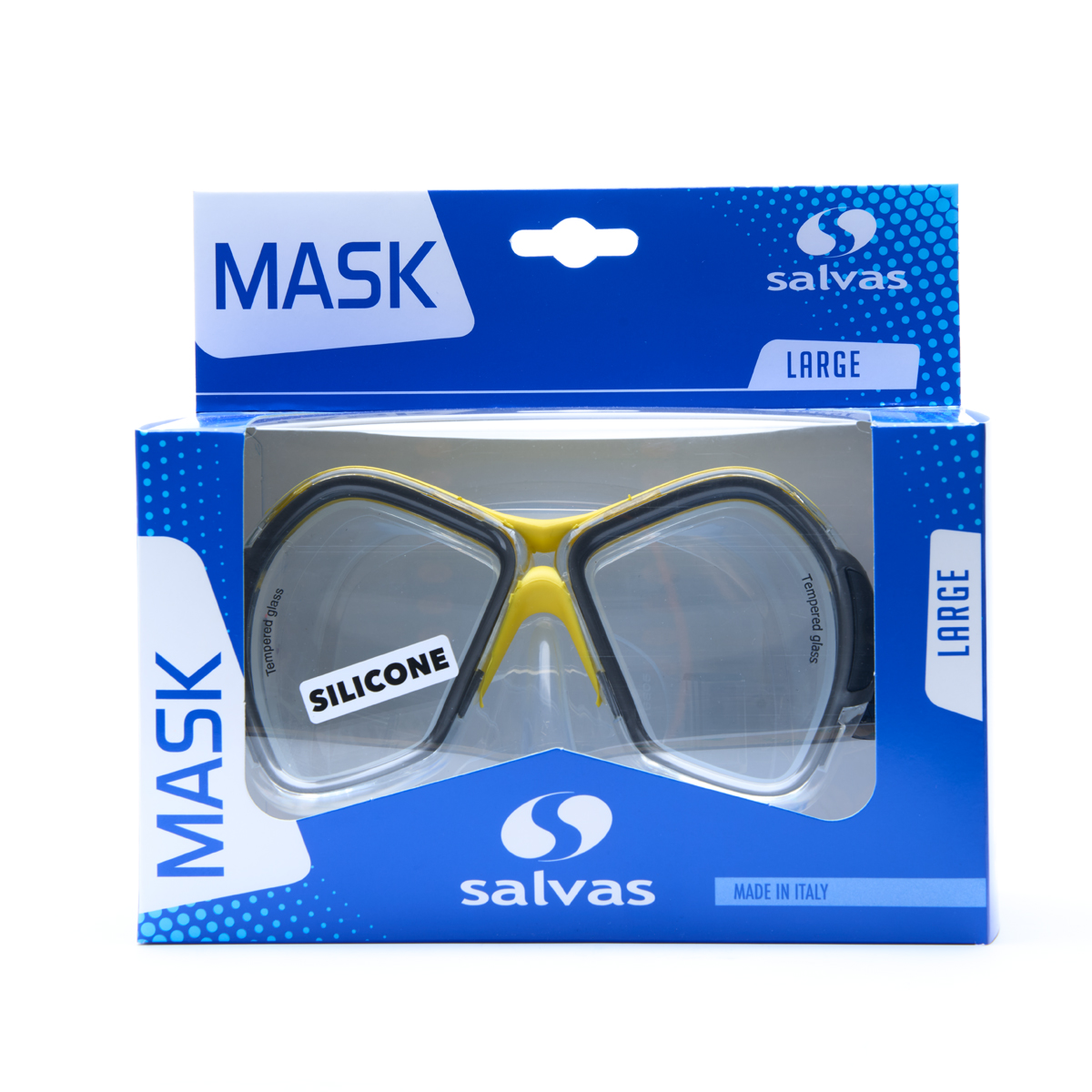 Маска для плавания SALVAS Phoenix Mask, профессиональная, размер взрослый, Цвет Желтый