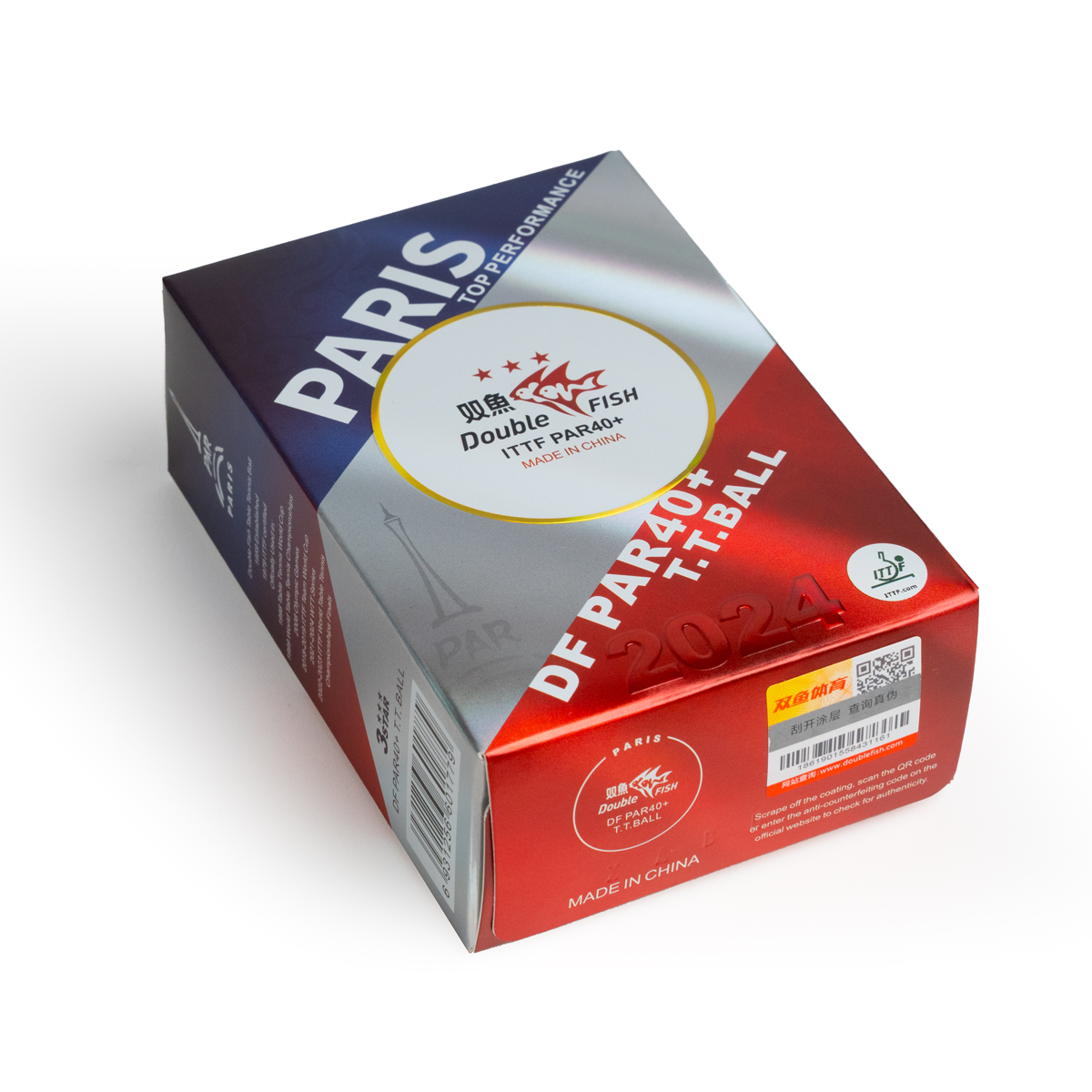 Мяч для настольного тенниса DOUBLE FISH PARIS 2024 Olympic Games 3***, профессиональный, ITTF Approved, 6шт.