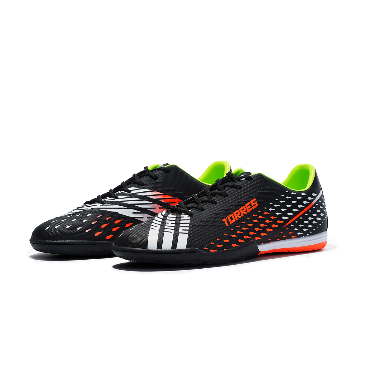 Бутсы зальные TORRES RAYO-J, Размер 34, Цвет Черный/Оранжевый/Белый