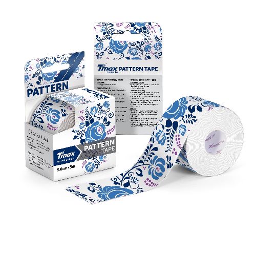 Тейп кинезиологический TMAX Pattern, размер 5 см x 5 м, Цвет Белый