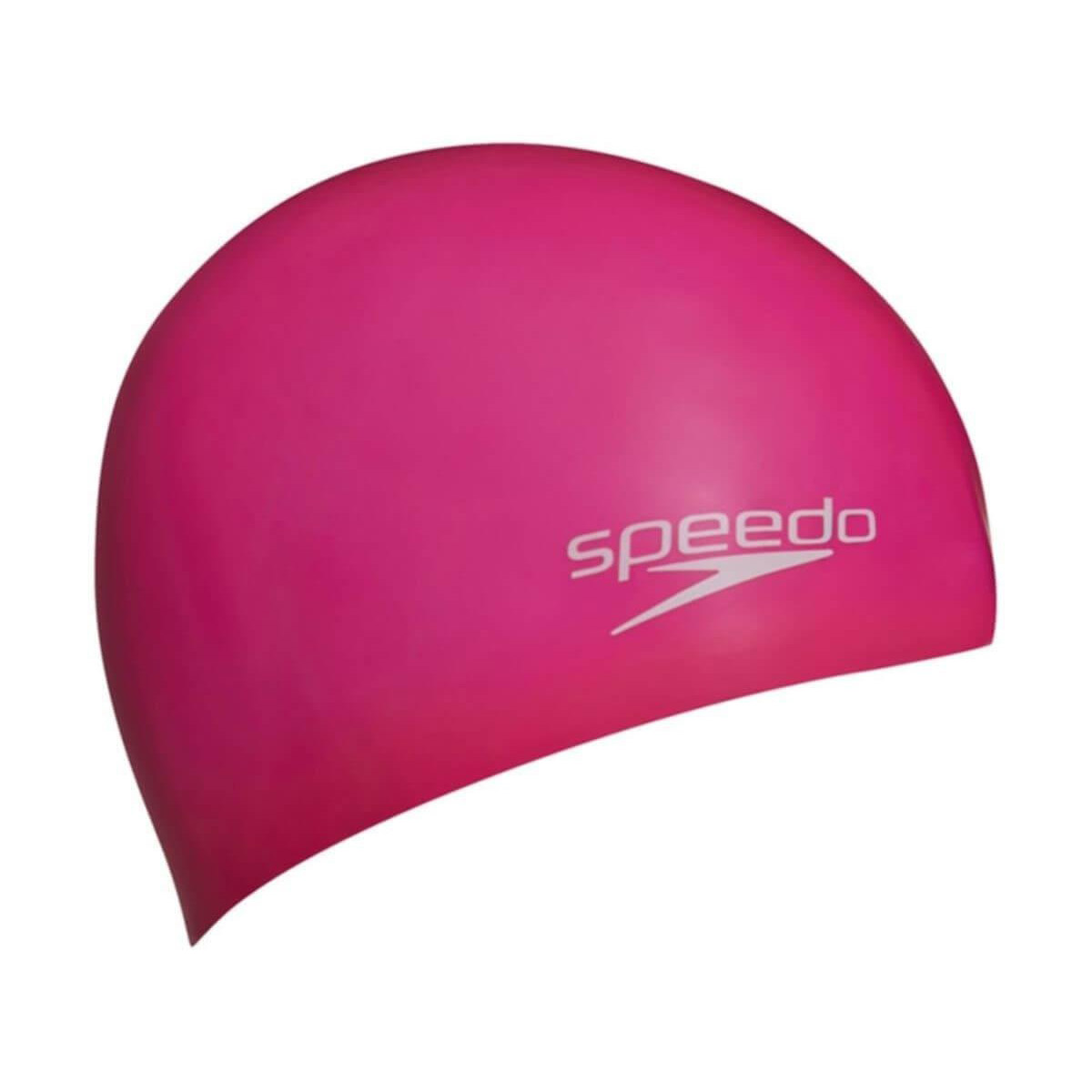 Шапочка для плавания SPEEDO Plain Moulded Silicone Cap Jr, детская, Цвет Ярко-розовый