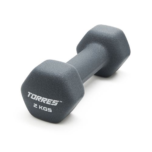 Гантель металлическая TORRES в неопреновой оболочке, Вес 2 кг