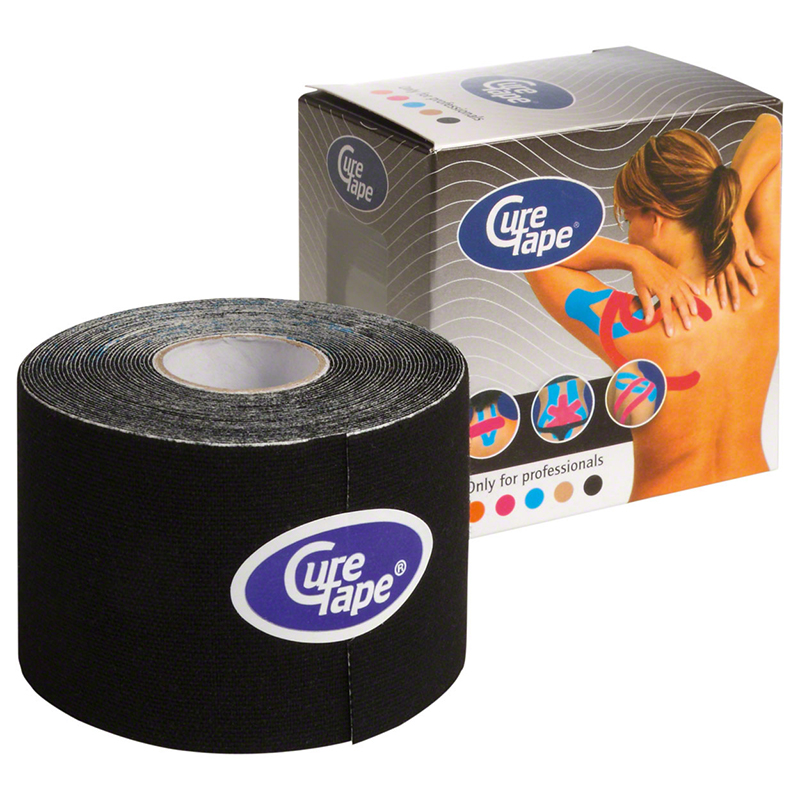 Тейп кинезиологический CURETAPE, размер 5 см x 5 м, Цвет Черный