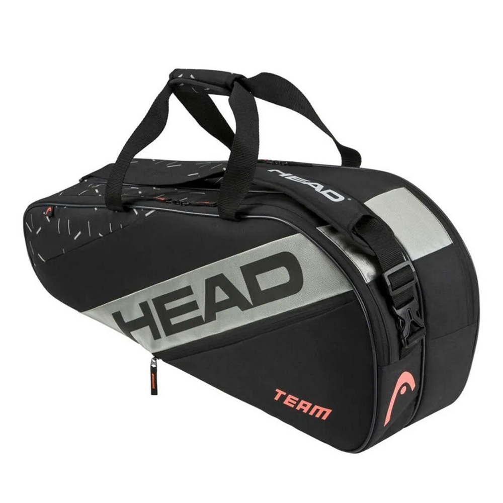 Сумка-чехол HEAD Team Racquet Bag M, 75x31x19.5см, Размер 75x31x19,5см, Цвет Черно-оранжевый