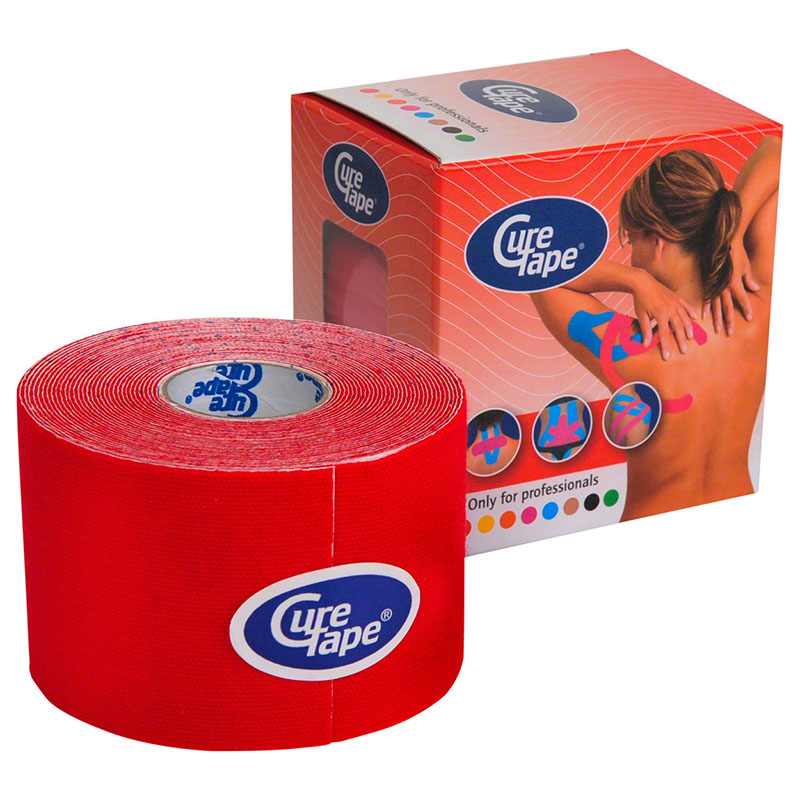 Тейп кинезиологический CURETAPE, размер 5 см x 5 м, Цвет Красный