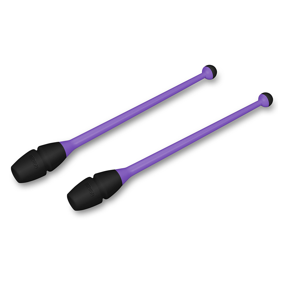 Булавы для художественной гимнастики INDIGO IN018, Размер 41 см, Цвет Фиолетово-черный
