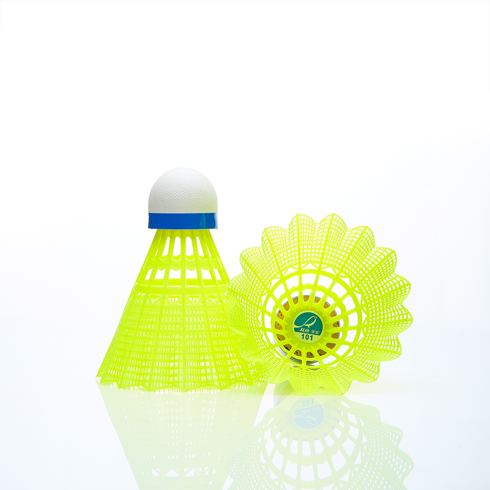 Воланы для бадминтона DOUBLE FISH JINQUE 101y, нейлон/пробка, 6 шт., Цвет Желтый