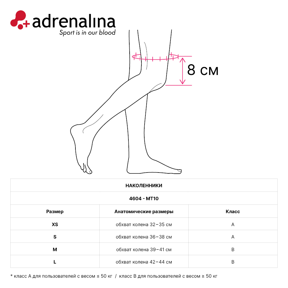 Наколенники волейбольные +ADRENALINA MT10, Размер l, Цвет Белый