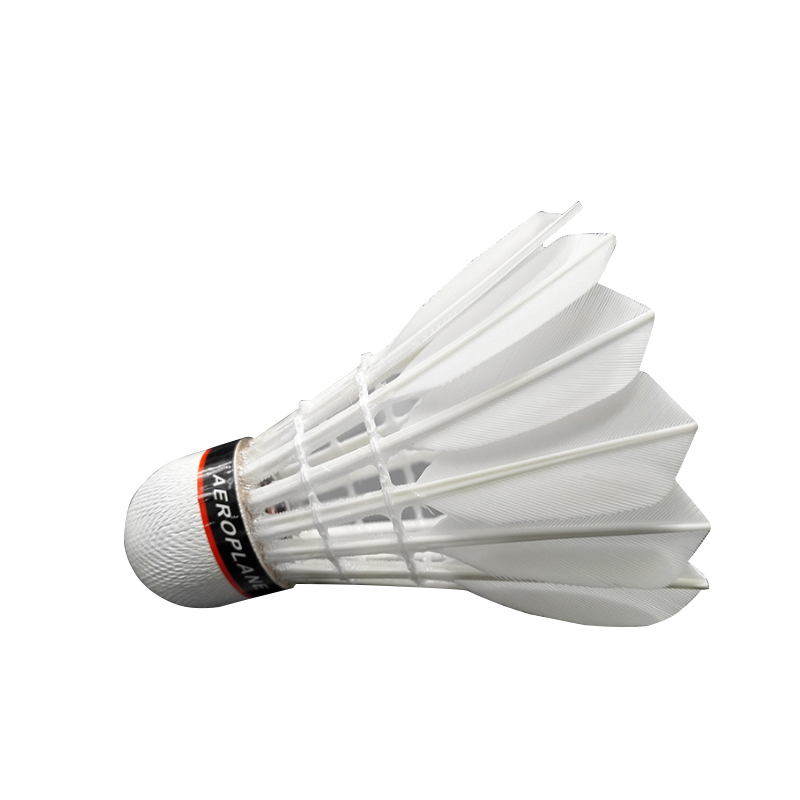 Воланы для бадминтона AEROPLANE, перо/пробка, 12шт., сертификат BWF