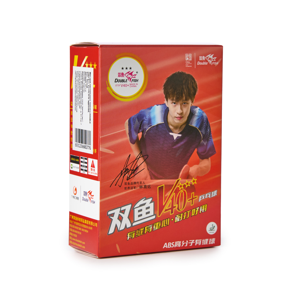 Мяч для настольного тенниса DOUBLE FISH 3*** , профессиональный. ITTF Approved, 6шт.