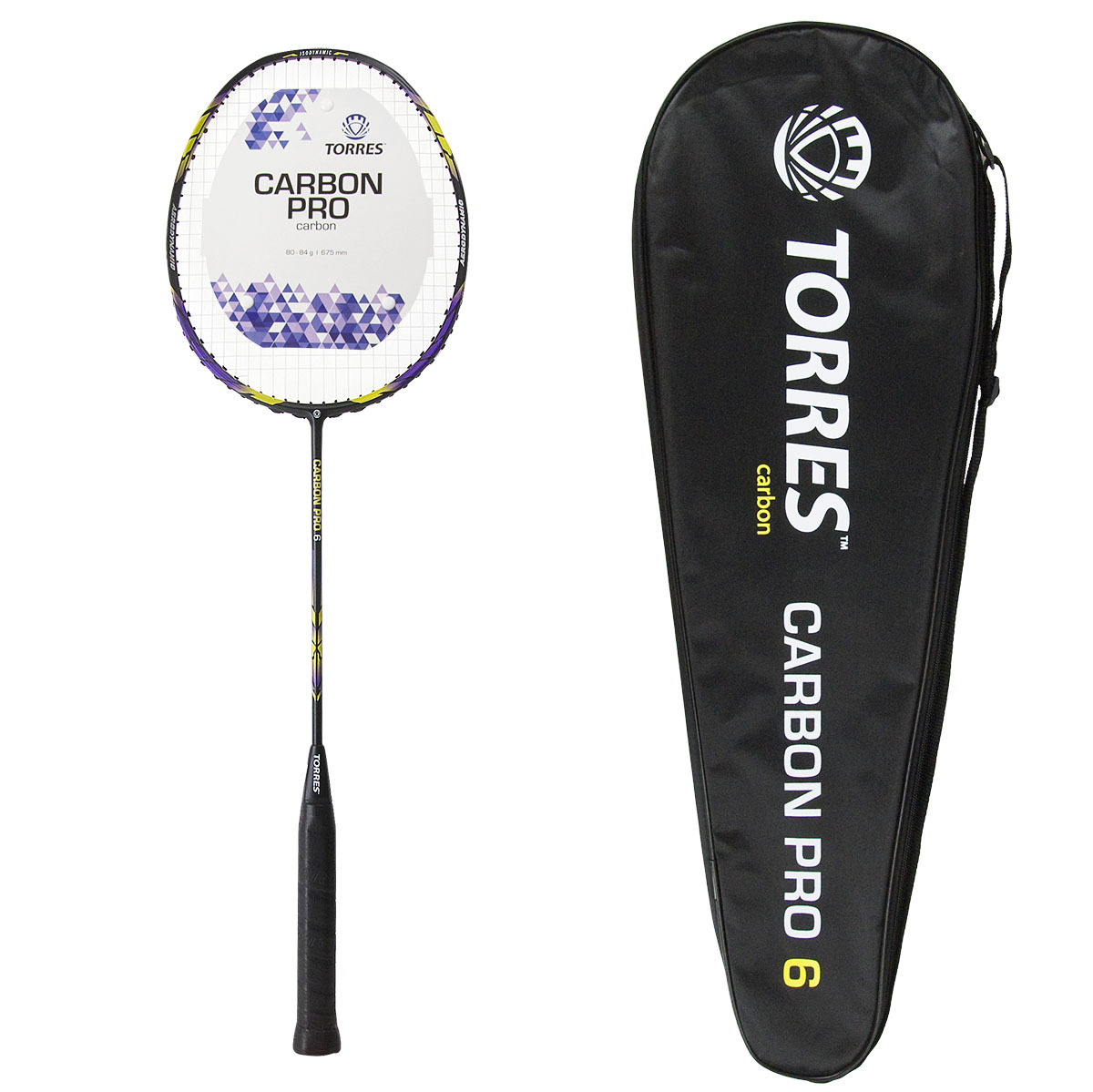 Ракетка для бадминтона TORRES Carbon PRO6, карбон