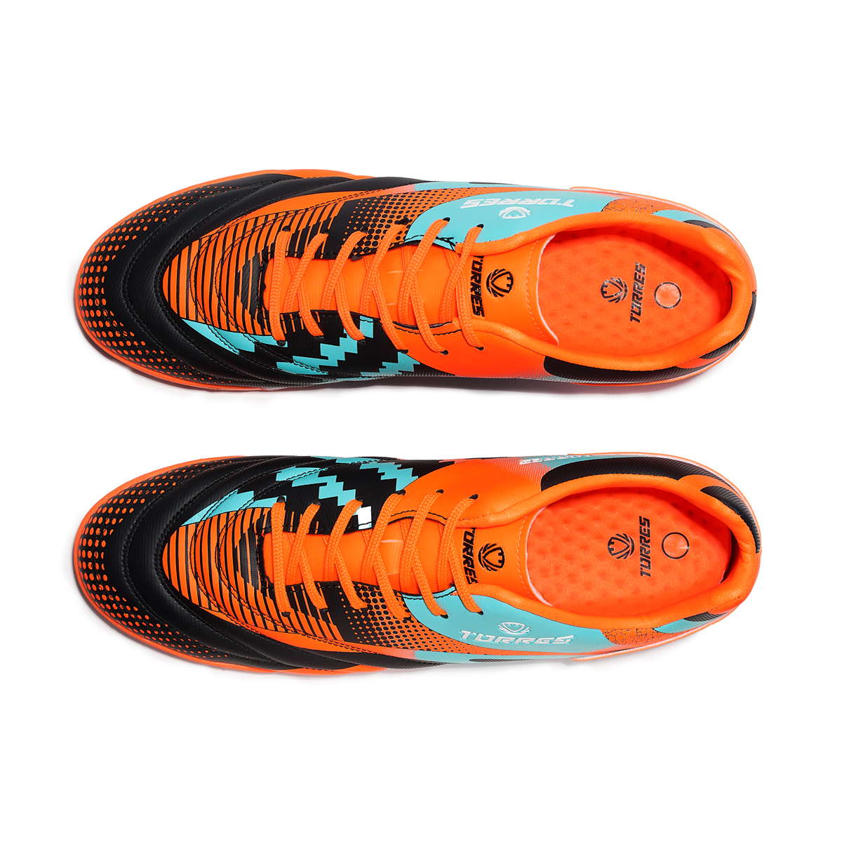 Бутсы зальные TORRES TIEMPO-J, Размер 34, Цвет Оранжевый/Бирюзовый