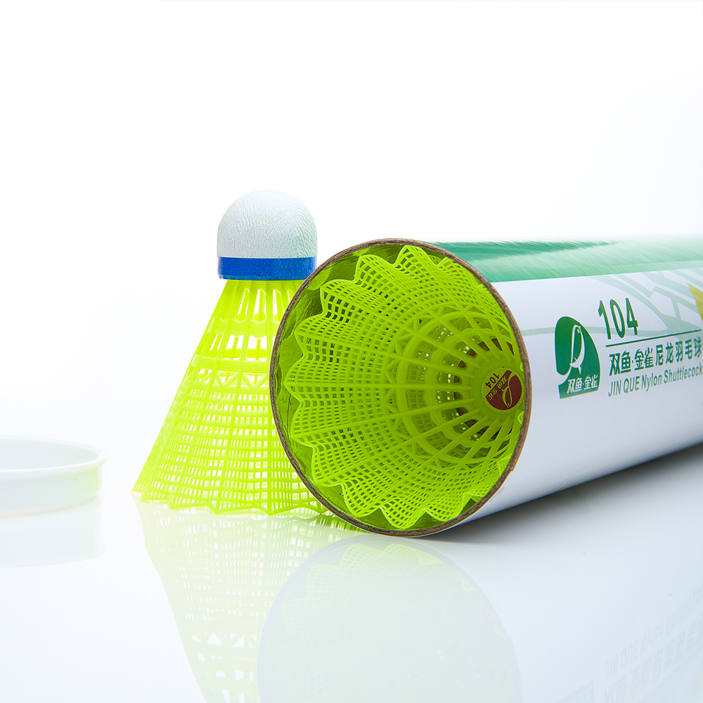 Воланы для бадминтона DOUBLE FISH JINQUE 104y, нейлон, 6 шт., Цвет Желтый