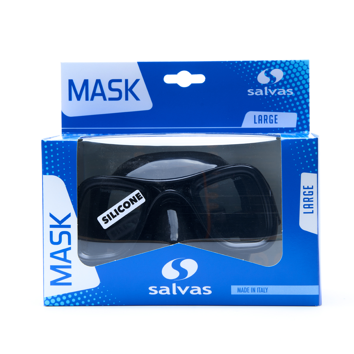 Маска для плавания SALVAS Sphera Black Sil, профессиональная, размер взрослый, черная