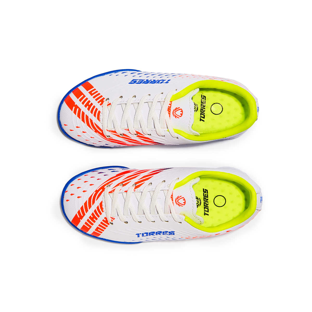 Бутсы зальные детские TORRES RAYO KID, Размер 28, Цвет Белый/Синий/Красный