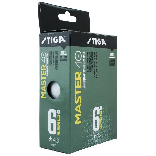 Мяч для настольного тенниса Stiga Master ABS 1*, упаковка 6 шт