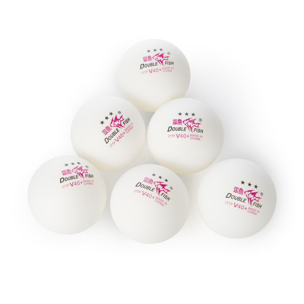 Мяч для настольного тенниса DOUBLE FISH 3*** , профессиональный. ITTF Approved, 6шт.