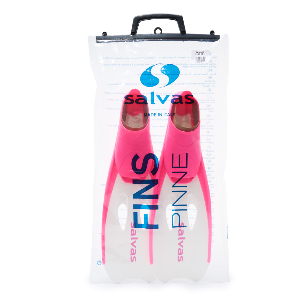 Ласты для плавания SALVAS Cancun Fin, Размер 31-33, Цвет Розовый