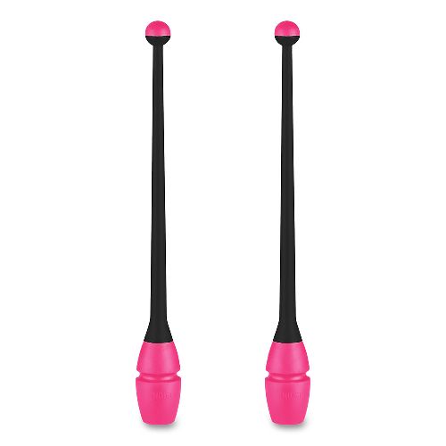 Булавы для художественной гимнастики INDIGO IN017, Размер 36 см, Цвет Черно-розовый