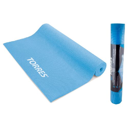 Коврик для йоги TORRES Basis 3, ПВХ 3 мм, голубой, Толщина коврика 3 мм