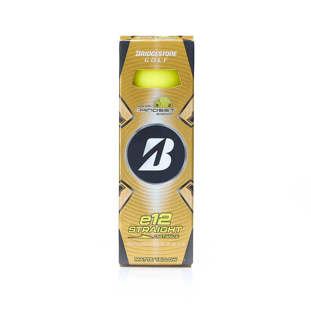 Мяч для гольфа Bridgestone e12 Straight Matte Yellow