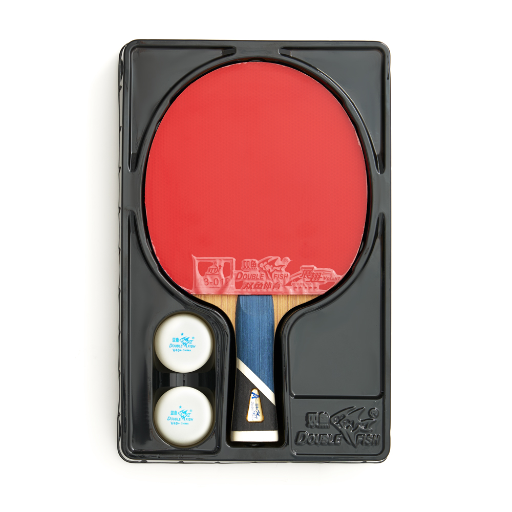 Ракетка для настольного тенниса DOUBLE FISH 5A+C, профессиональная, ITTF Approved, + 2 мяча