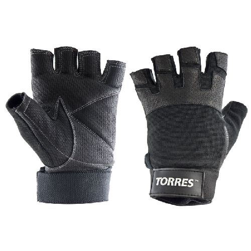 Перчатки для занятий спортом TORRES напульсник, нейлон, натуральная кожа, Размер m