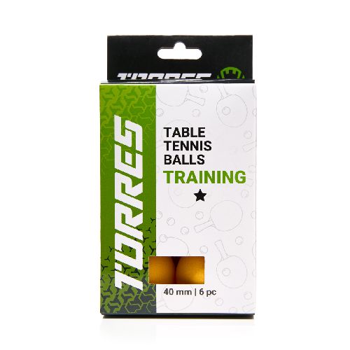 Мяч для настольного тенниса TORRES Training 1*, упаковка 6 шт, Цвет Оранжевый